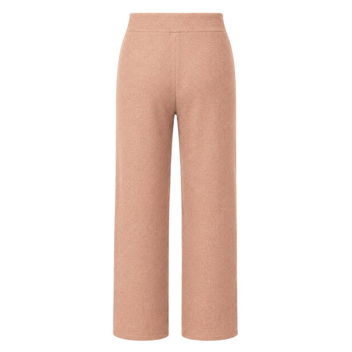 Alpha Studio Woman Panta Wide Leg Mix Shapes Trousers Camel