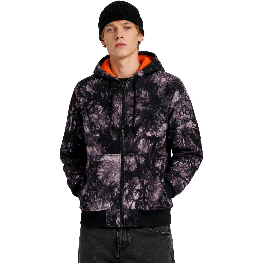 Moose knuckles Man Down Jacket Zip Hoo Tie Dye Black