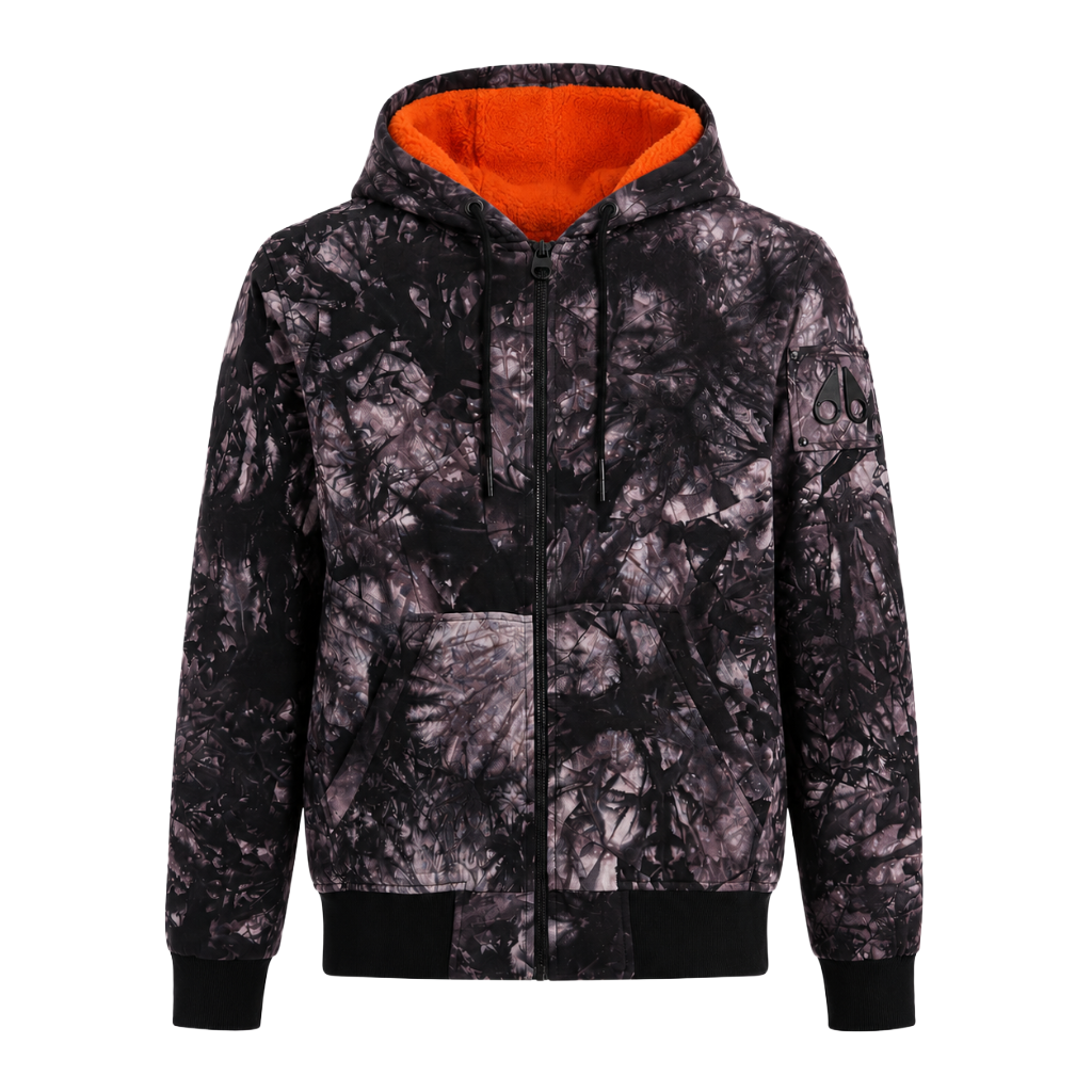 Moose knuckles Man Down Jacket Zip Hoo Tie Dye Black