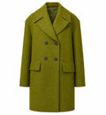 Alpha Studio Woman Coat Double-Breasted Short Wool Green