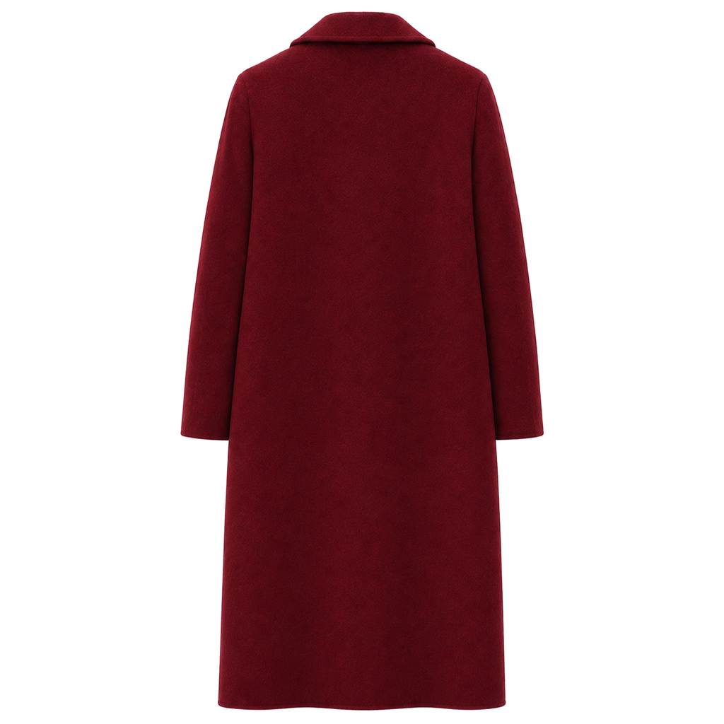 Alpha Studio Woman Coat Double-Breasted Long Wool Red