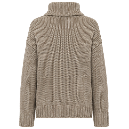 Alpha Studio Woman Neck Piedi Soft Shiny Poncho Beige