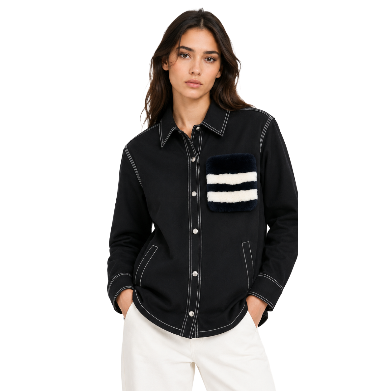 Moose knuckles Woman Shirt Taschino Pelo Black