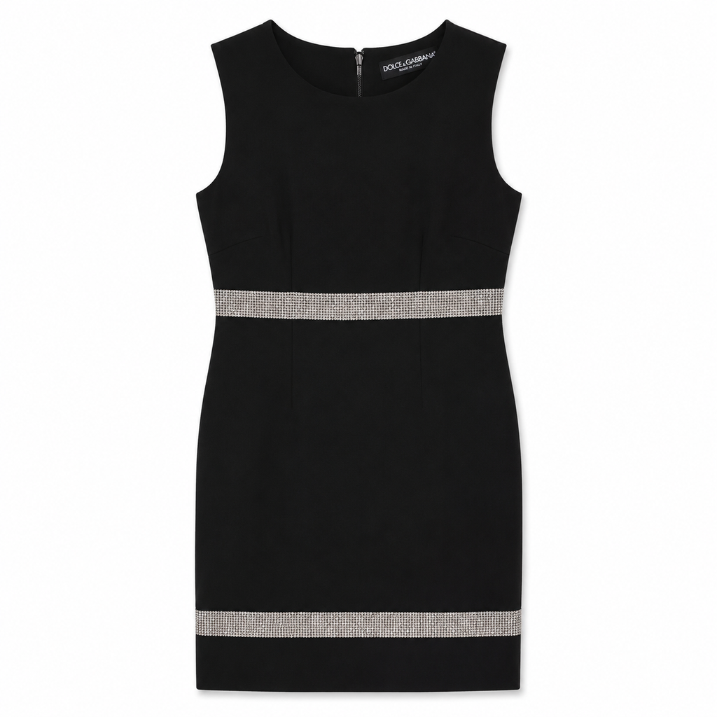 Dolce & Gabbana Woman Dress Sleeveless Cristalli Black