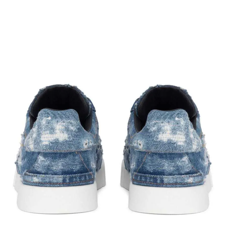 Dolce & Gabbana Man Sneakers Patch Denim Blue