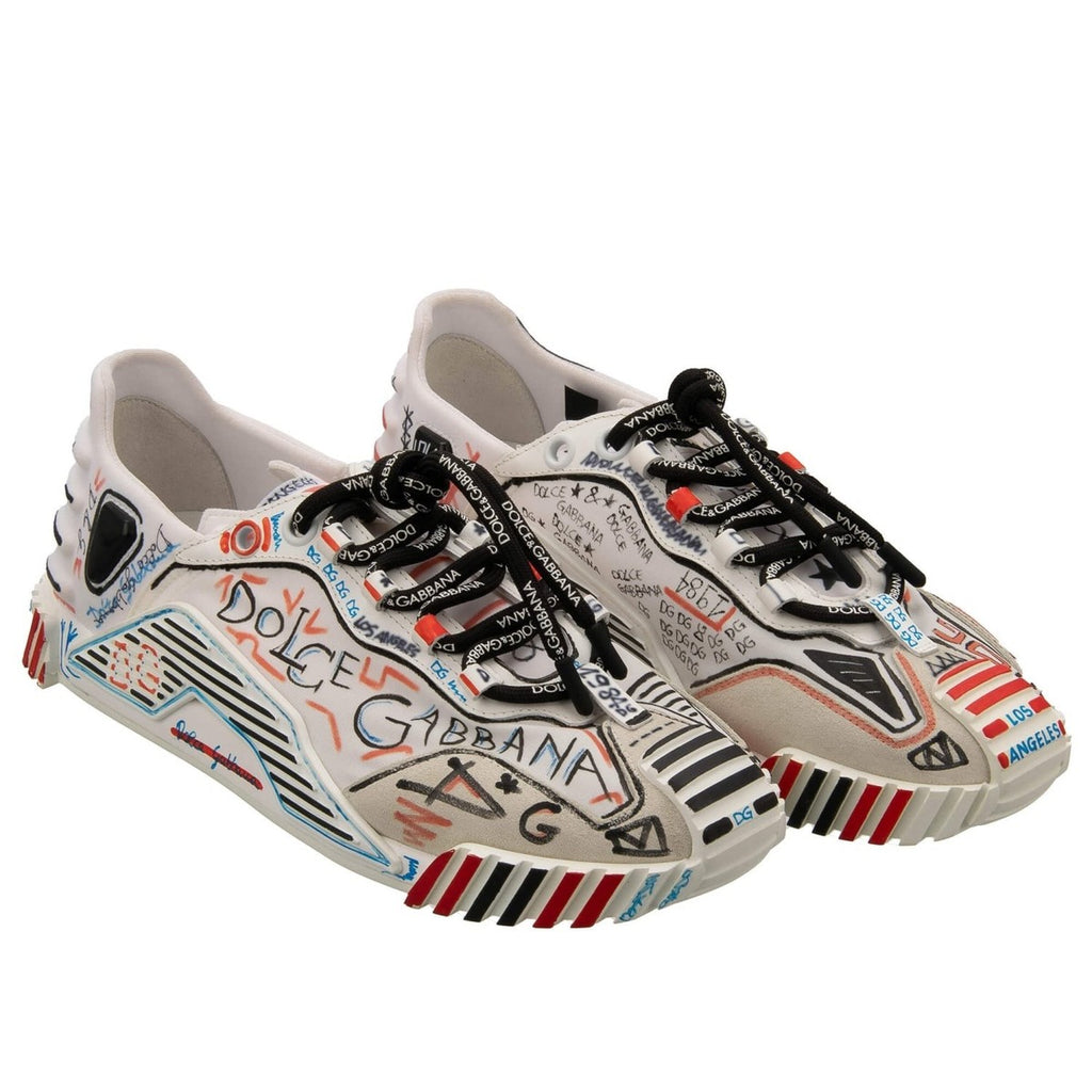 Dolce & Gabbana Woman Sneakers Graffiti Milano White