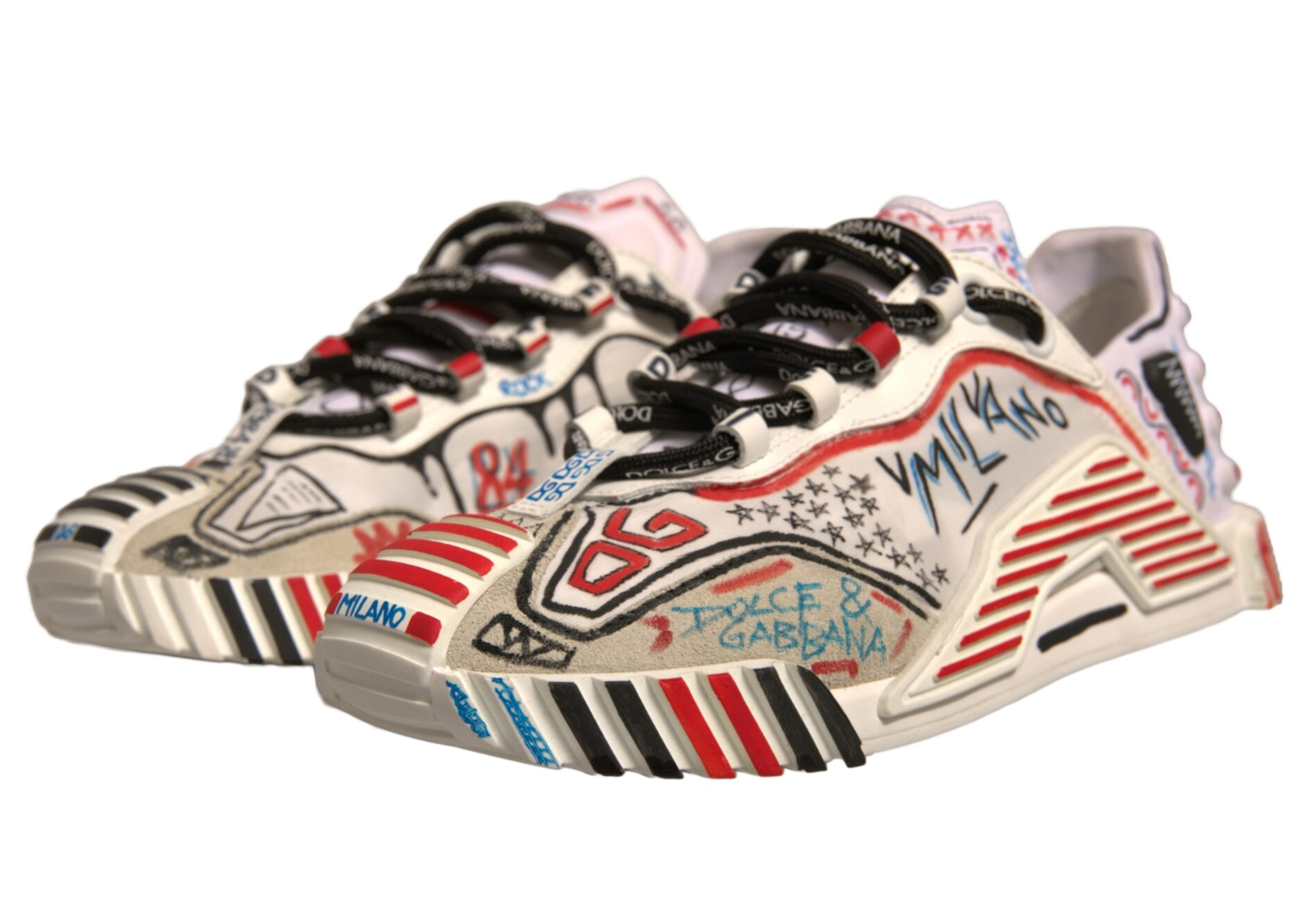 Dolce & Gabbana Woman Sneakers Graffiti Milano White