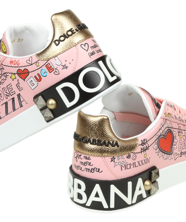 Dolce & Gabbana Woman Sneaker Bassa Graffiti Sneakers Pink