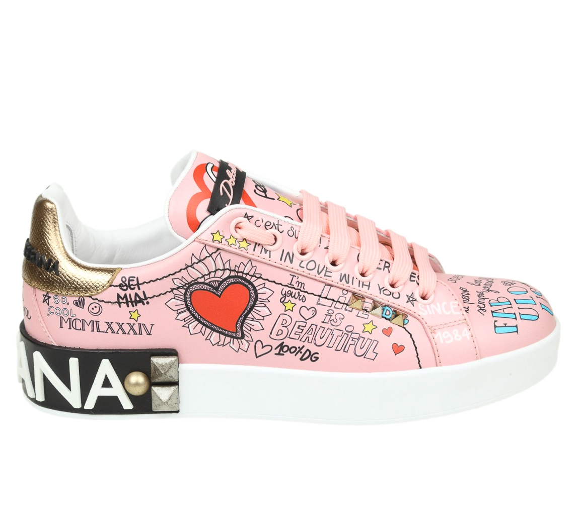 Dolce & Gabbana Woman Sneaker Bassa Graffiti Sneakers Pink