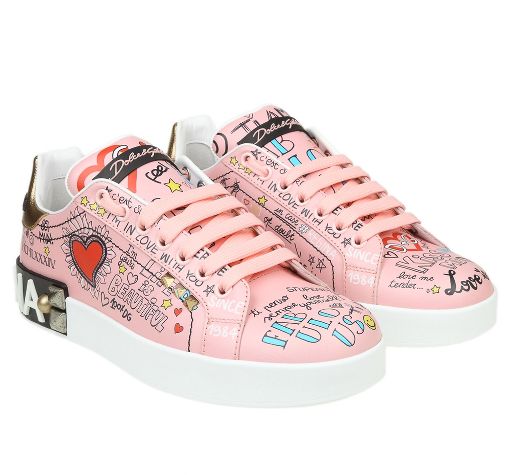 Dolce & Gabbana Woman Sneaker Bassa Graffiti Sneakers Pink