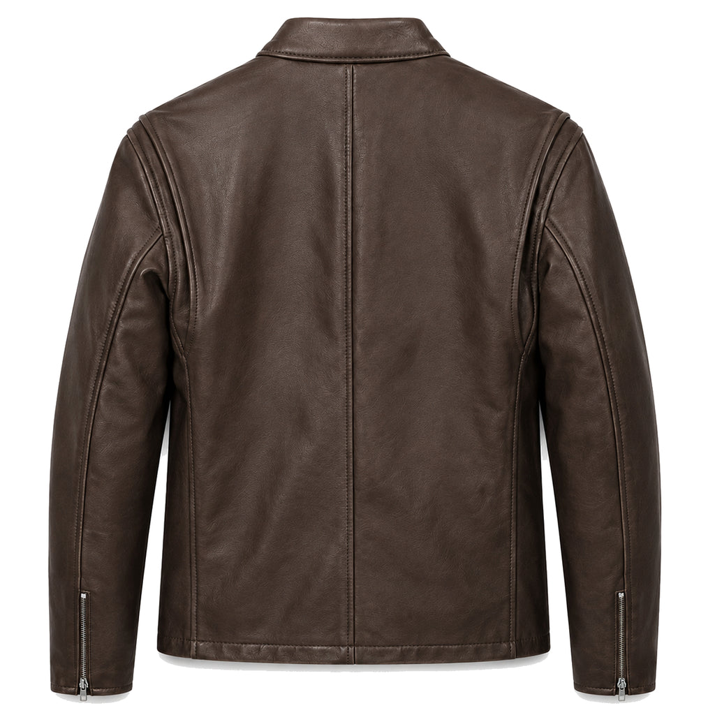 Schott NYC Man Jacket Leather Capra Brown