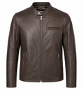Schott NYC Man Jacket Leather Capra Brown