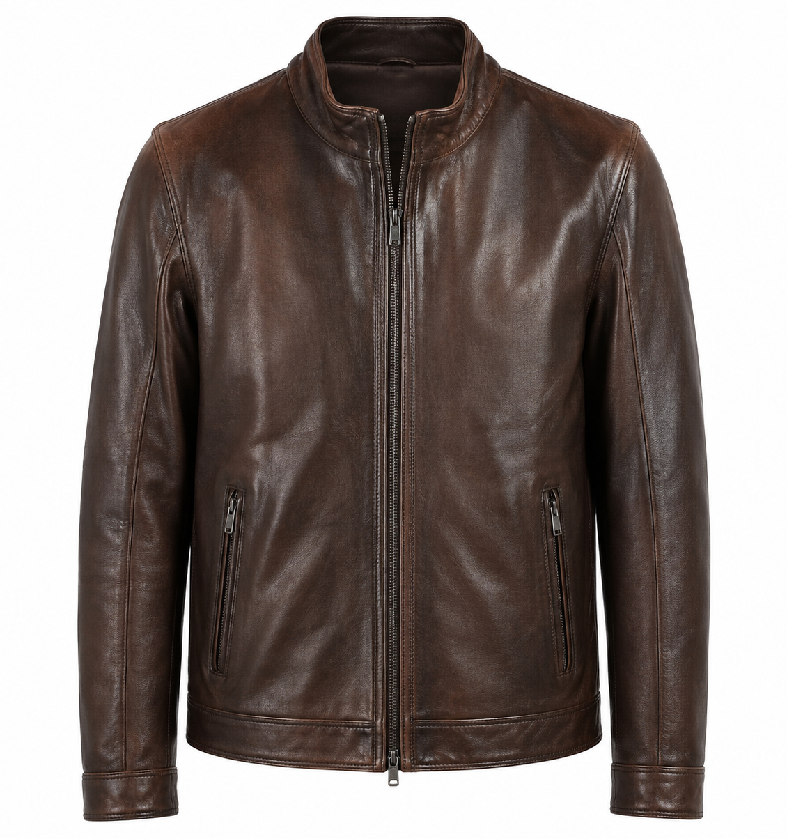 Emilio Romanelli Man Jacket Leather Vitello Brown