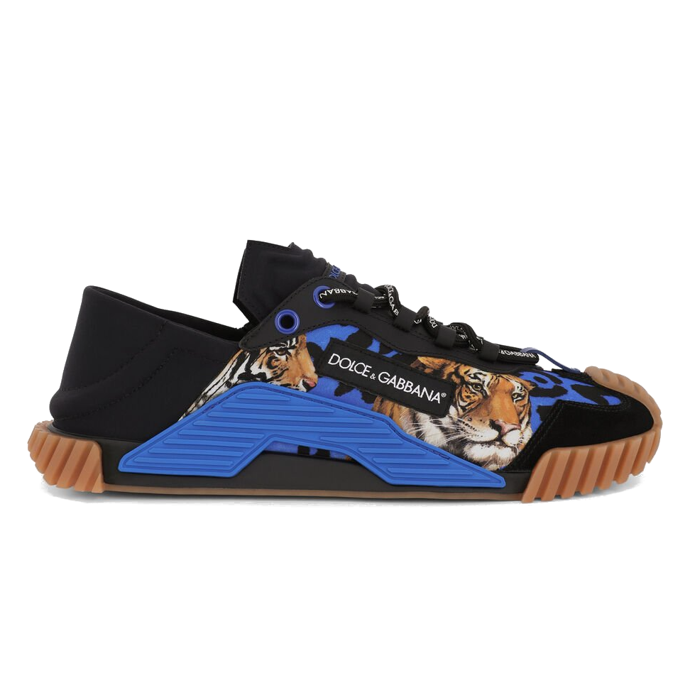Dolce & Gabbana Man Sneakers Print Tiger Blue