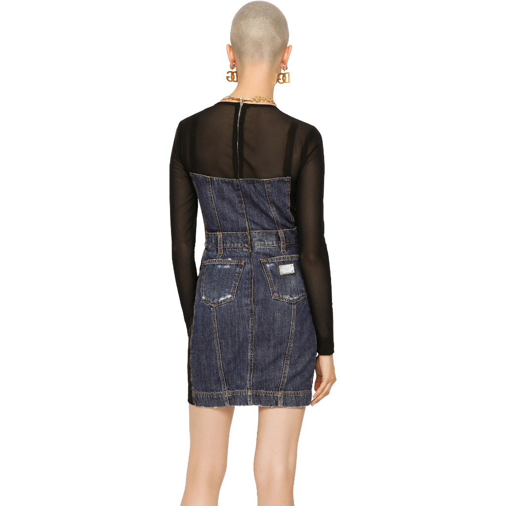 Dolce & Gabbana Woman Dress Short Denim Multicolor