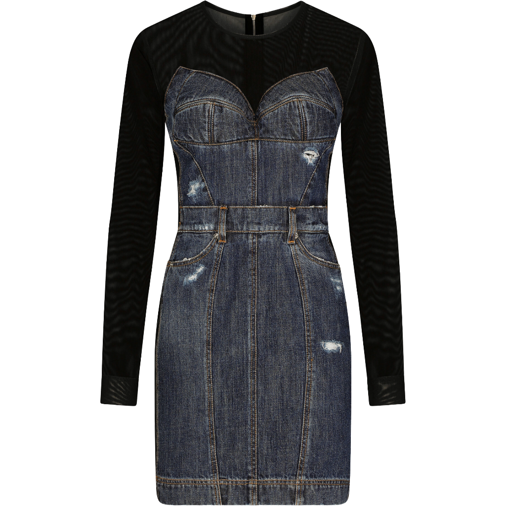 Dolce & Gabbana Woman Dress Short Denim Multicolor