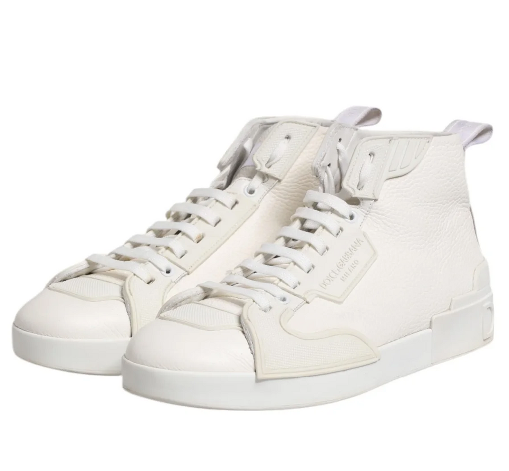 Dolce & Gabbana Man Sneaker Alta Leather Sneakers White