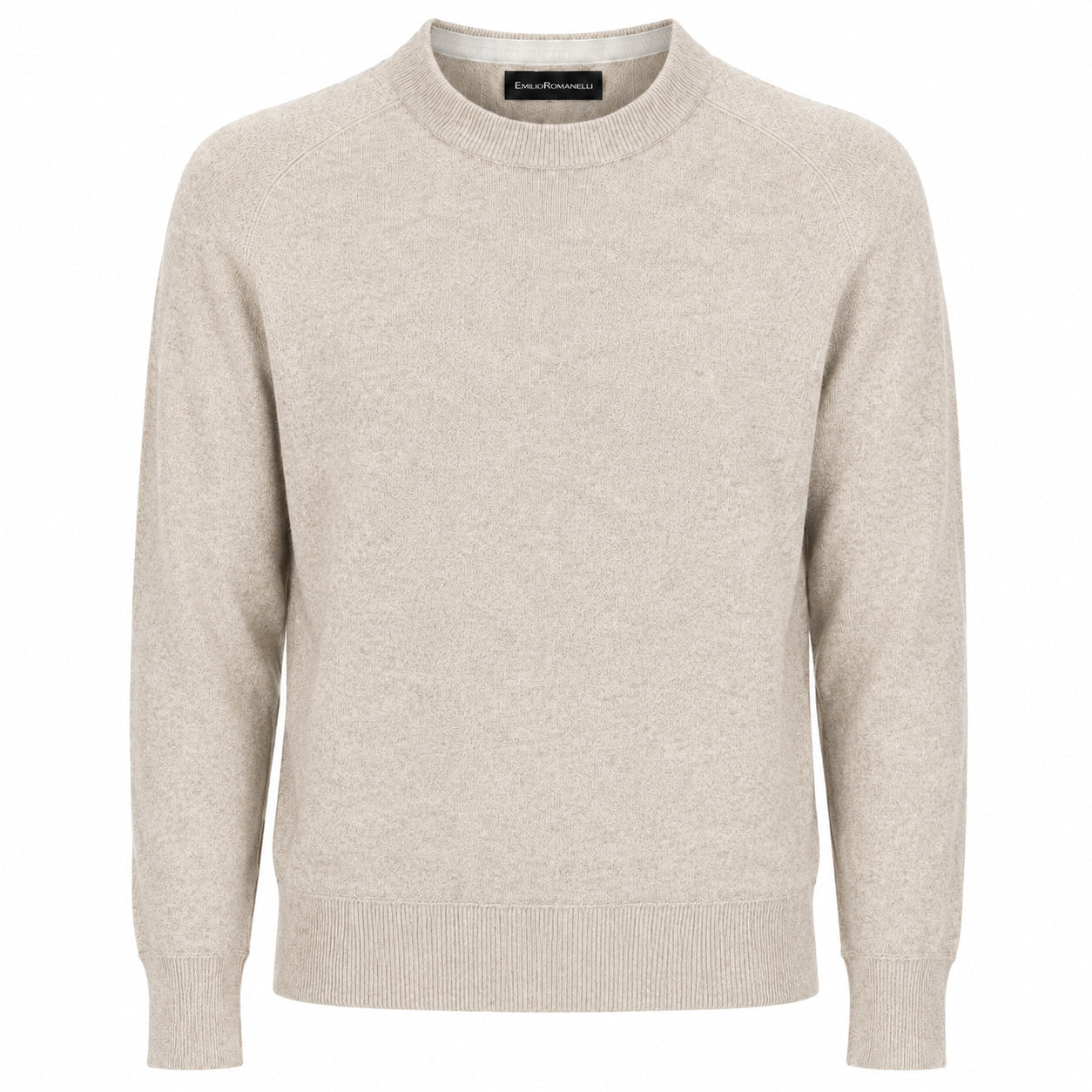Emilio Romanelli Man Crew Neck Sabbia Sweaters Beige