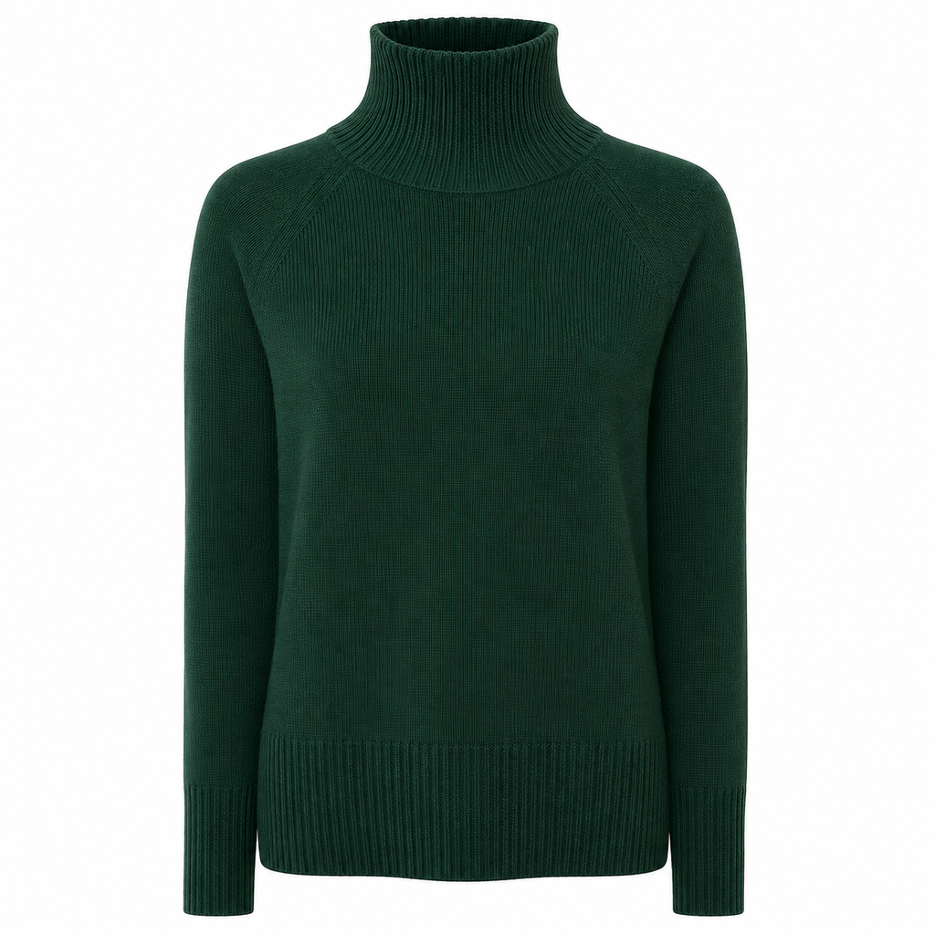 Emilio Romanelli Woman Turtleneck Green Bottiglia Beige