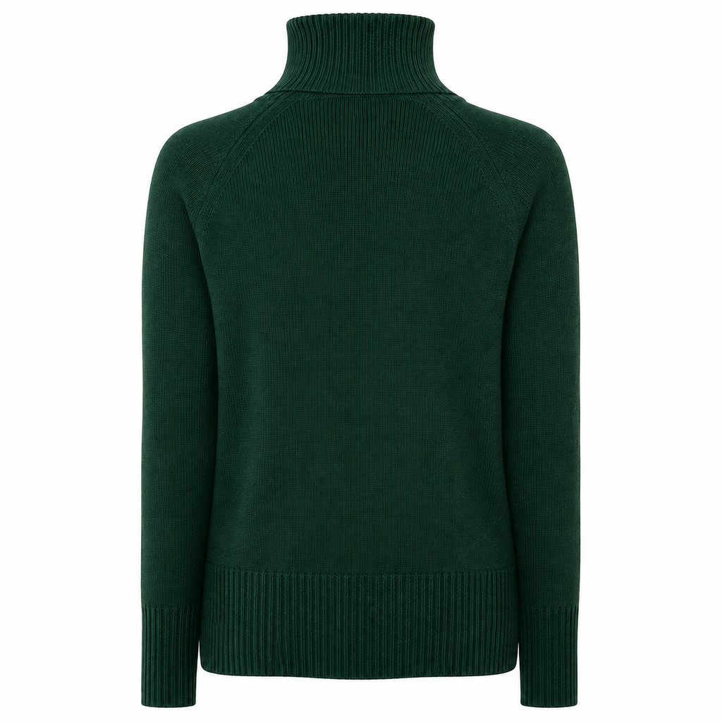Emilio Romanelli Woman Turtleneck Green Bottiglia Beige