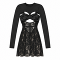 Dolce & Gabbana Woman Dress Lace Floral Black