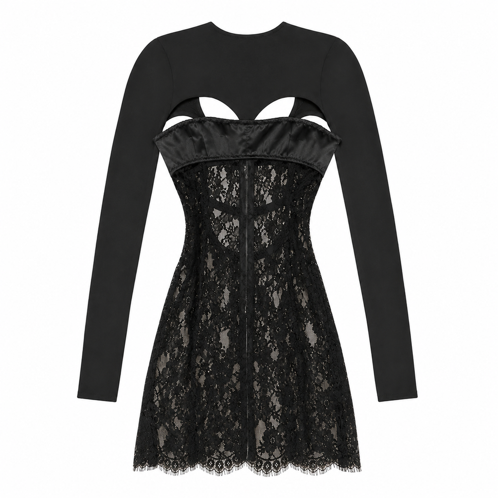Dolce & Gabbana Woman Dress Lace Floral Black