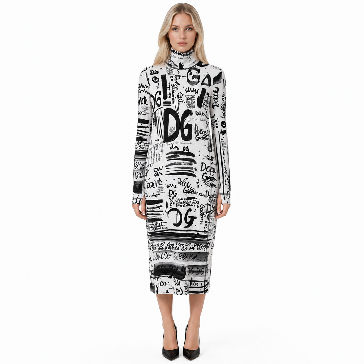 Dolce & Gabbana Woman Dress Parlato Sleeve Long White