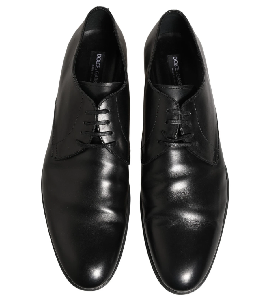 Dolce & Gabbana Man Derby Vitellino Vegetale Glossy Derby Black