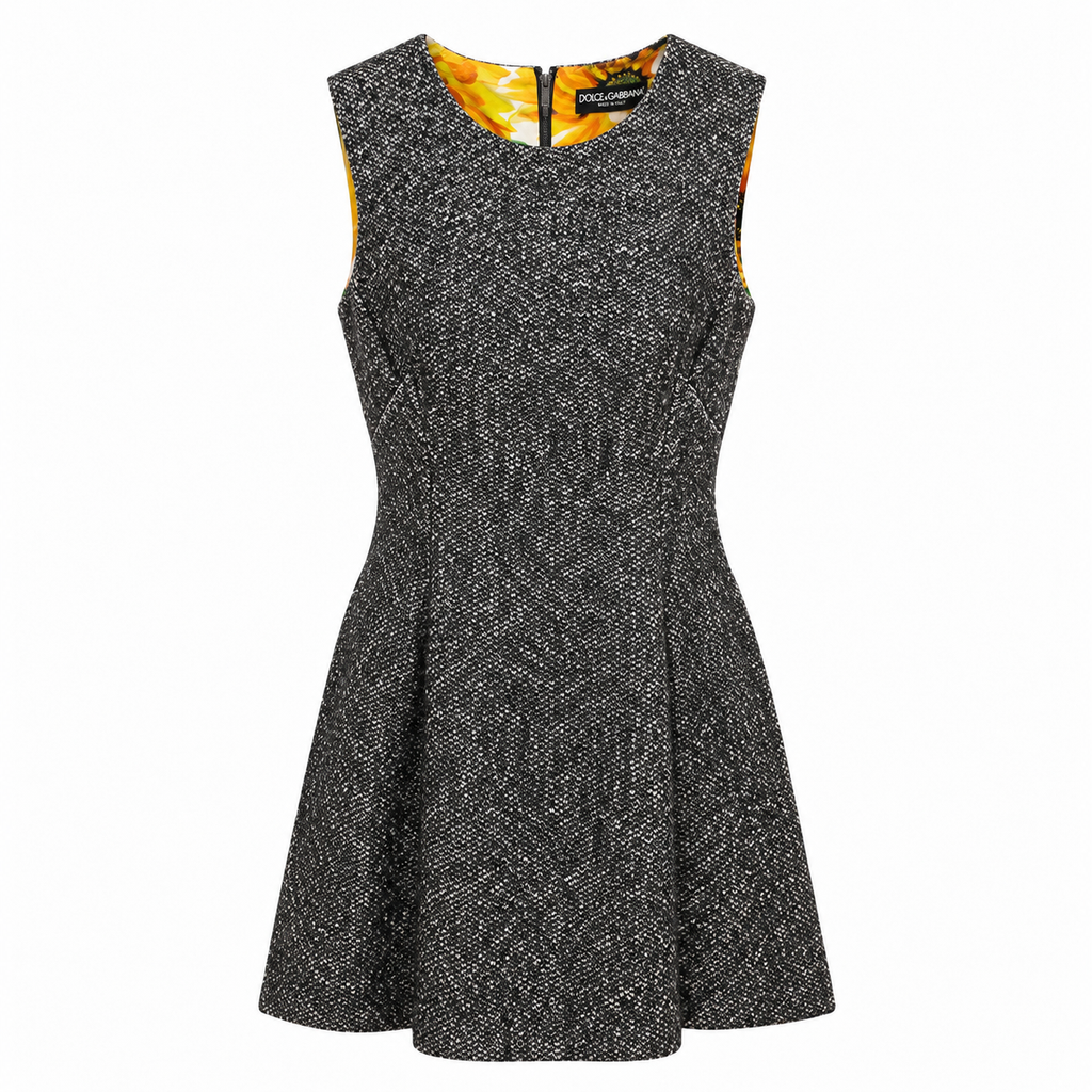 Dolce & Gabbana Dona Dress Tweed Grey
