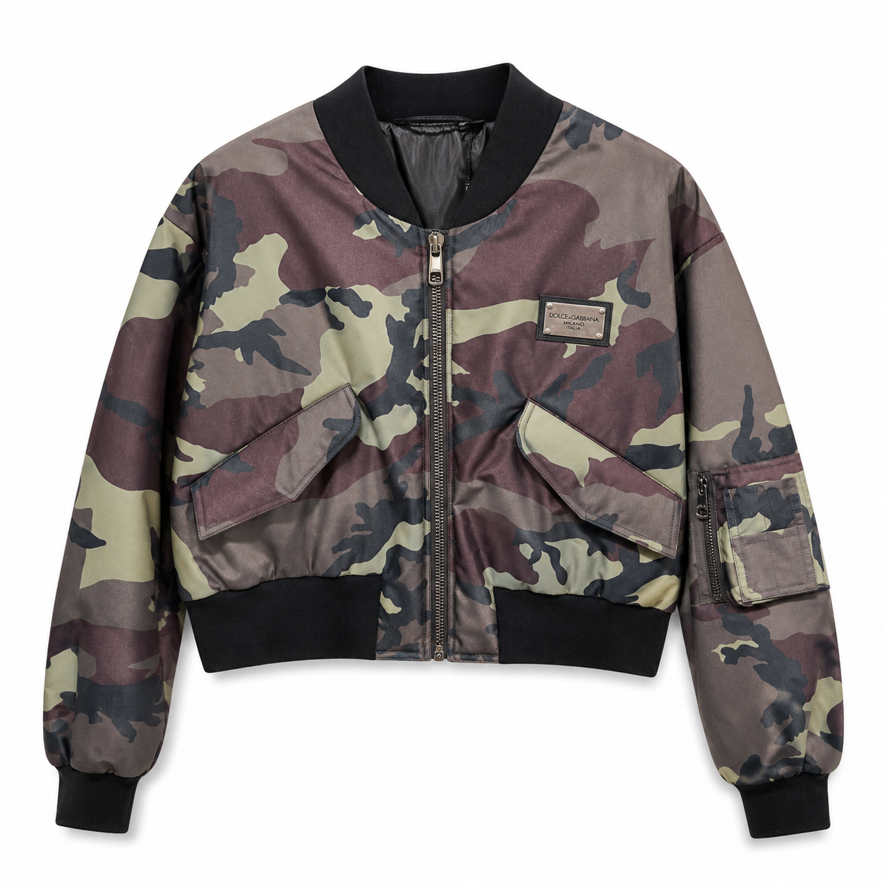 Dolce & Gabbana Woman Bomber Cropped Camouflage