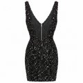 Dolce & Gabbana Woman Dress Scollato Paiettes Black