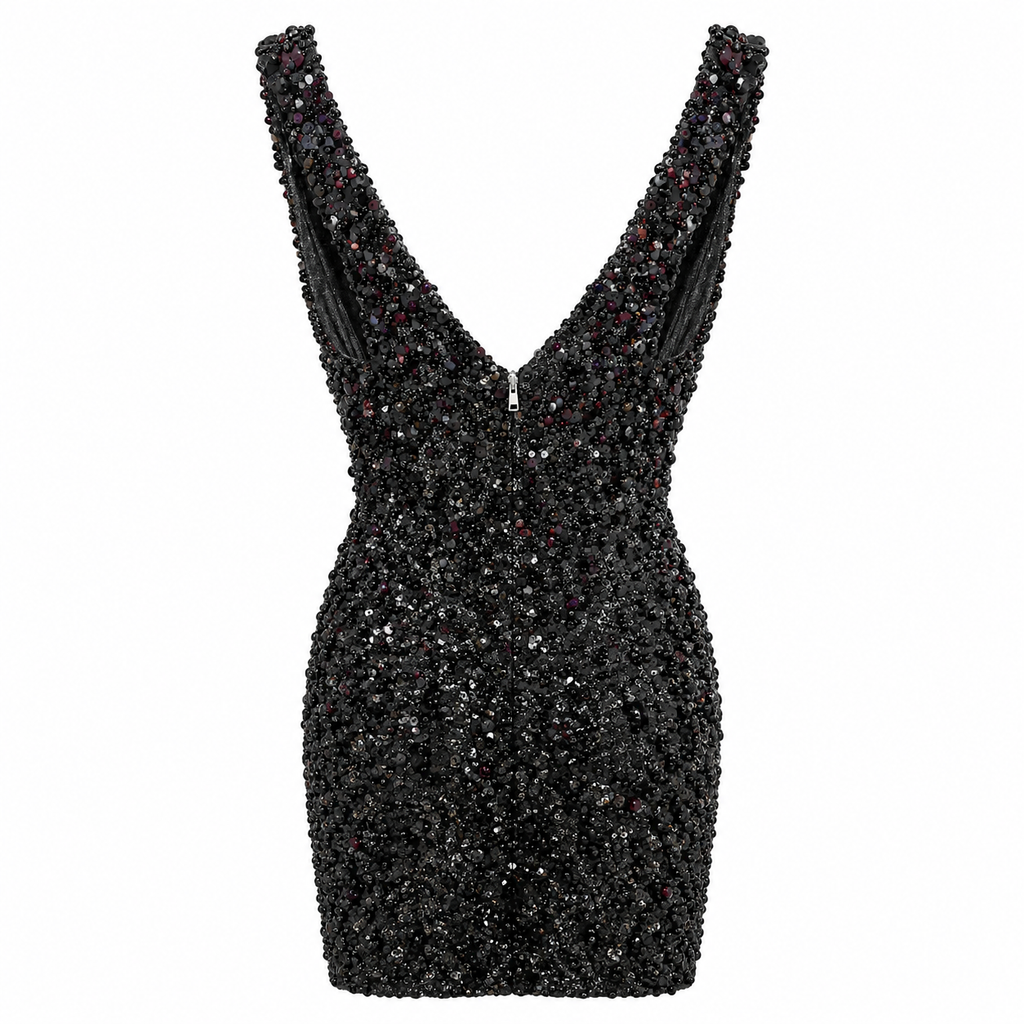 Dolce & Gabbana Woman Dress Scollato Paiettes Black