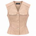Dolce & Gabbana Woman Vest Leather Beige