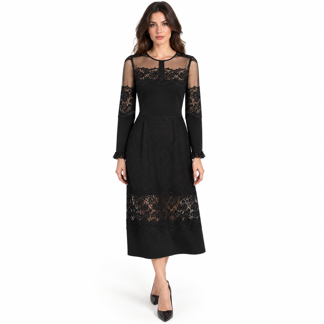 Dolce & Gabbana Woman Dress Long Lace Black