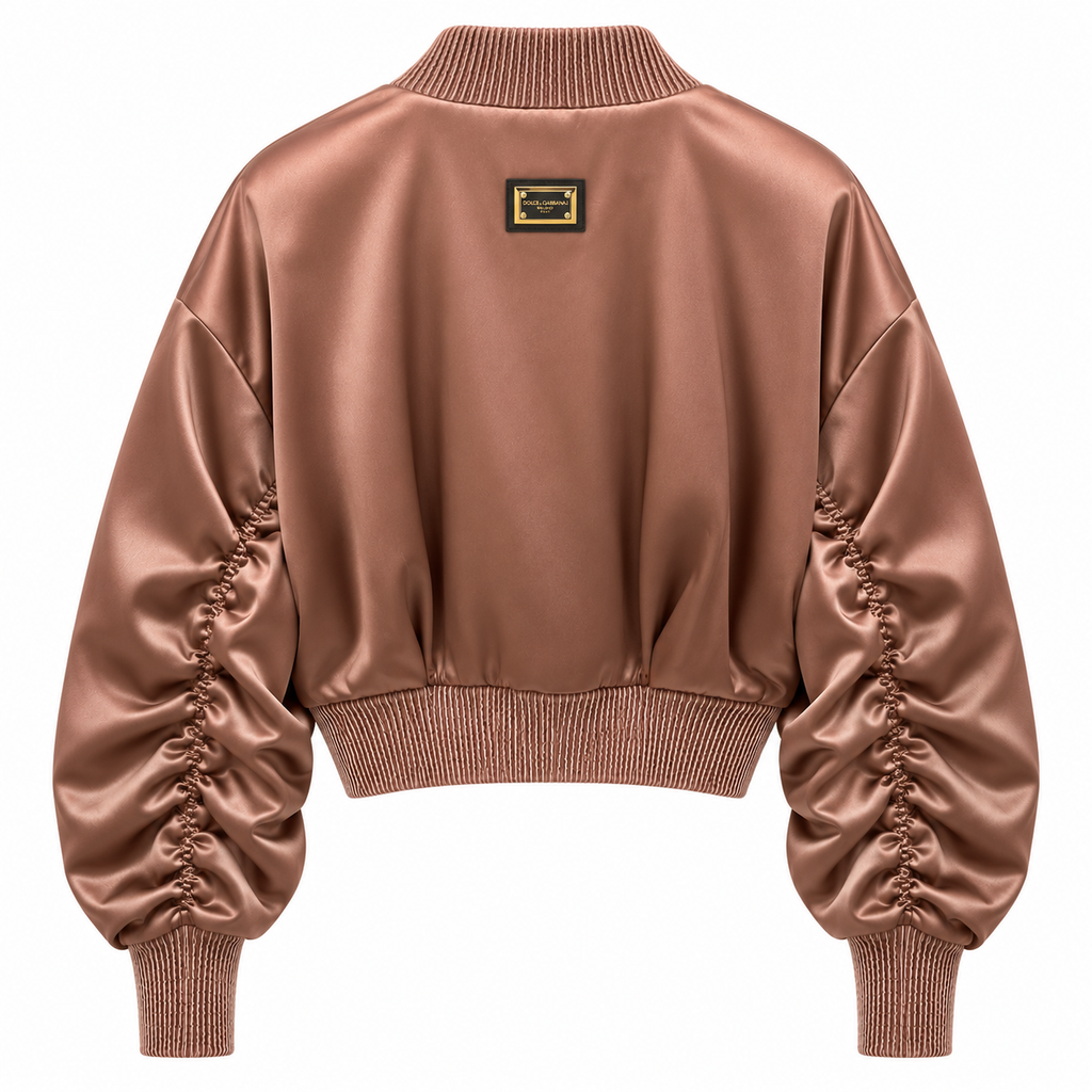 Dolce & Gabbana Woman Bomber Plissetato Brown