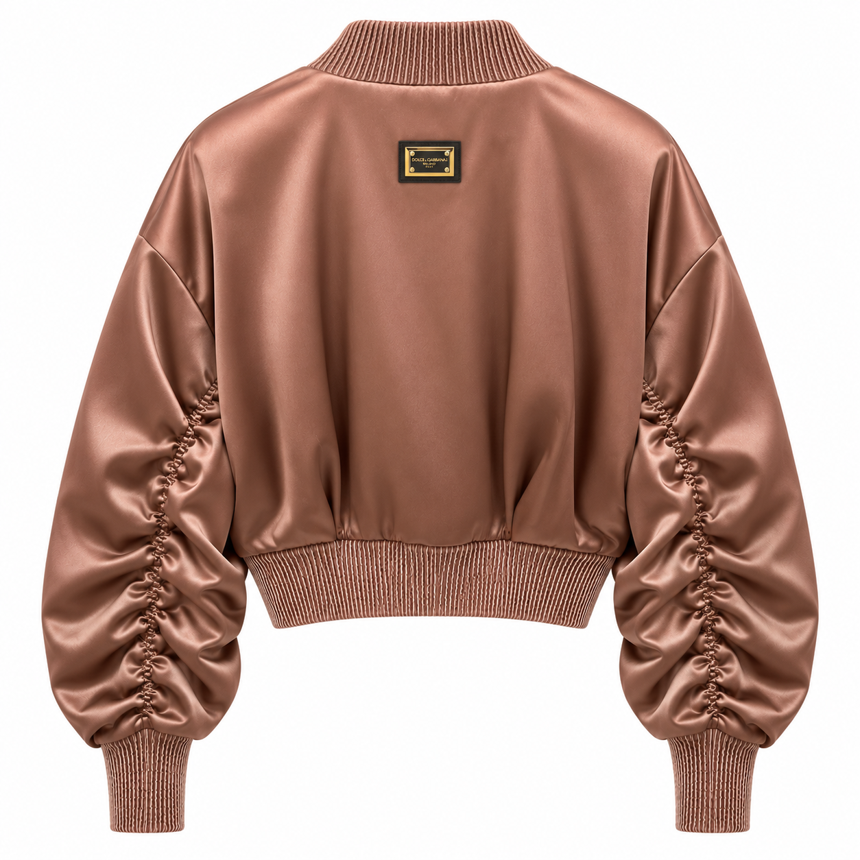 Dolce & Gabbana Woman Bomber Plissetato Brown
