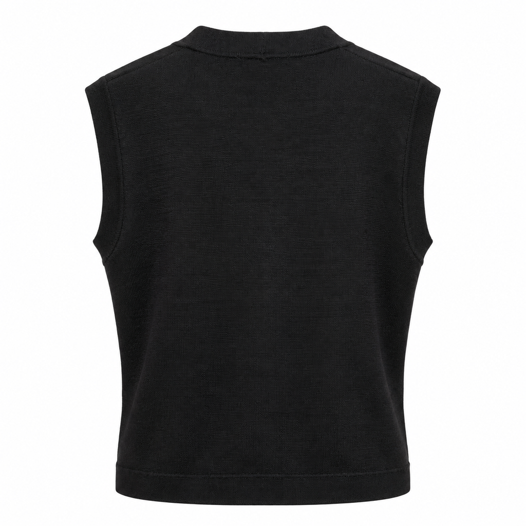 anna molinari Woman Vest Punto Milano Black
