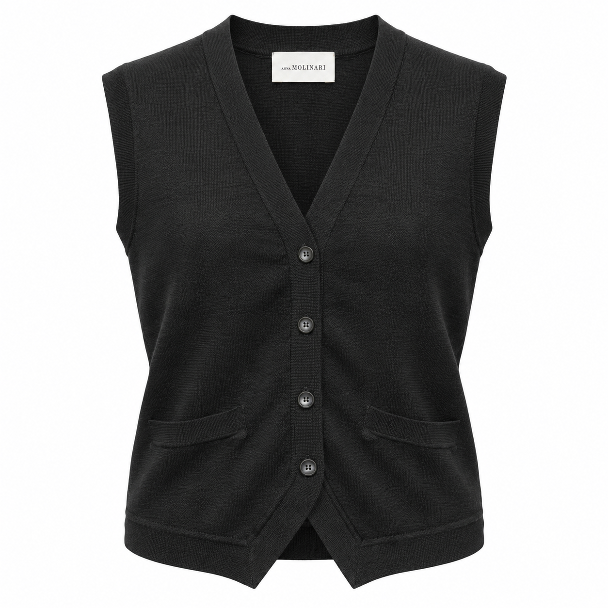 anna molinari Woman Vest Punto Milano Black
