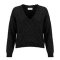 anna molinari Woman Knit Bouclè V-Neck Black