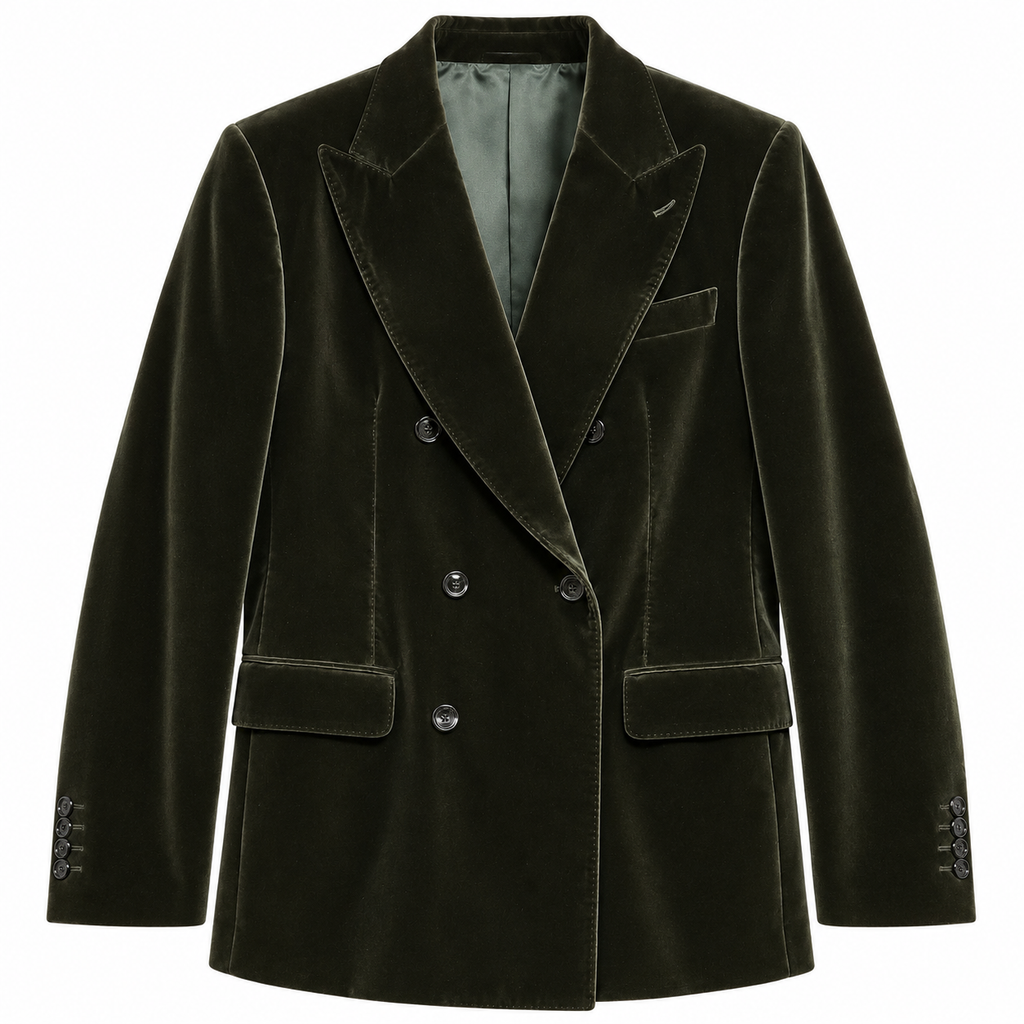 Dolce & Gabbana Man Jacket Double-Breasted Velvet Green