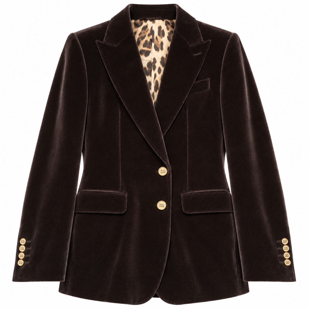 Dolce & Gabbana Man Jacket Velvet Brown