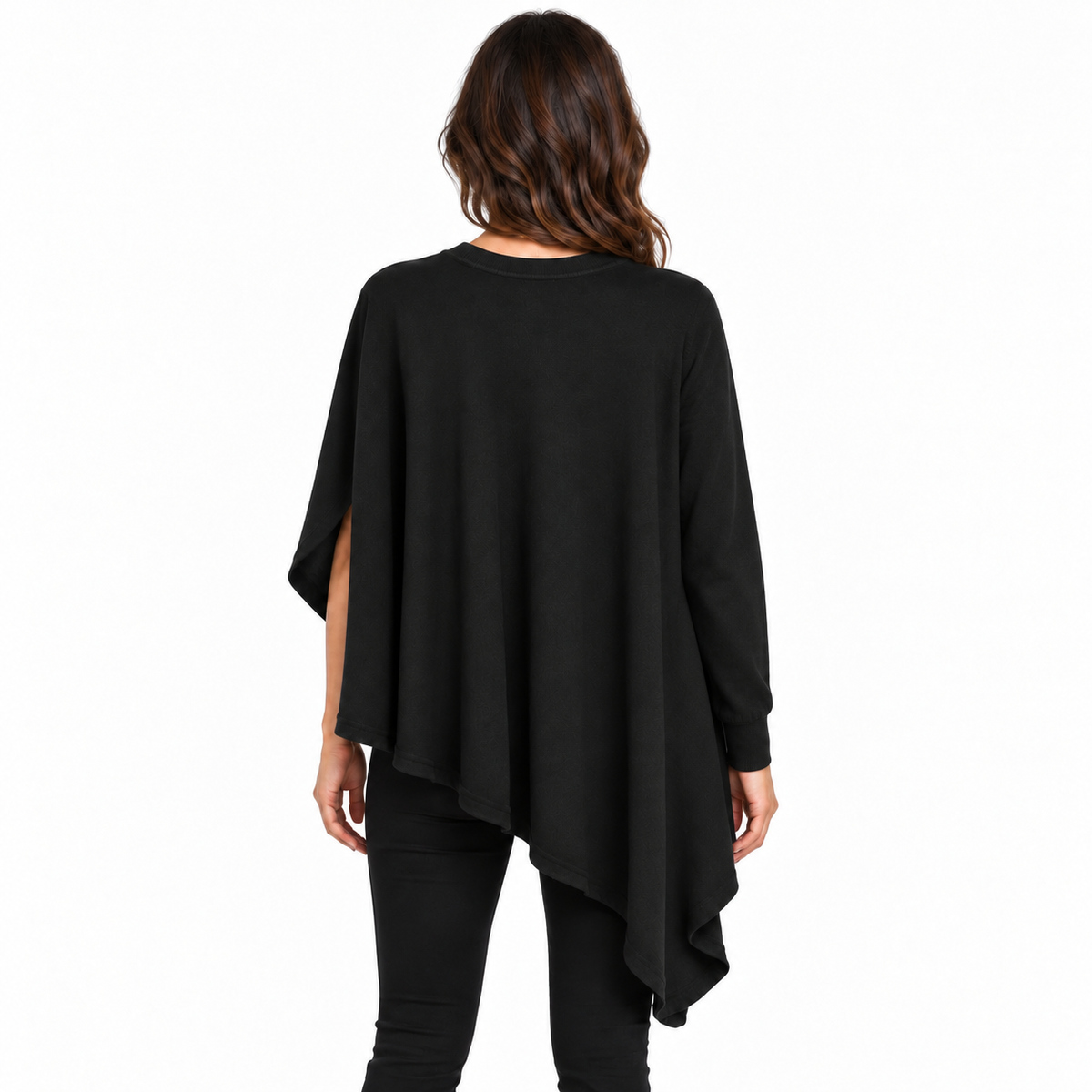 anna molinari Woman Crew Neck Asimmetrico Sweaters Black