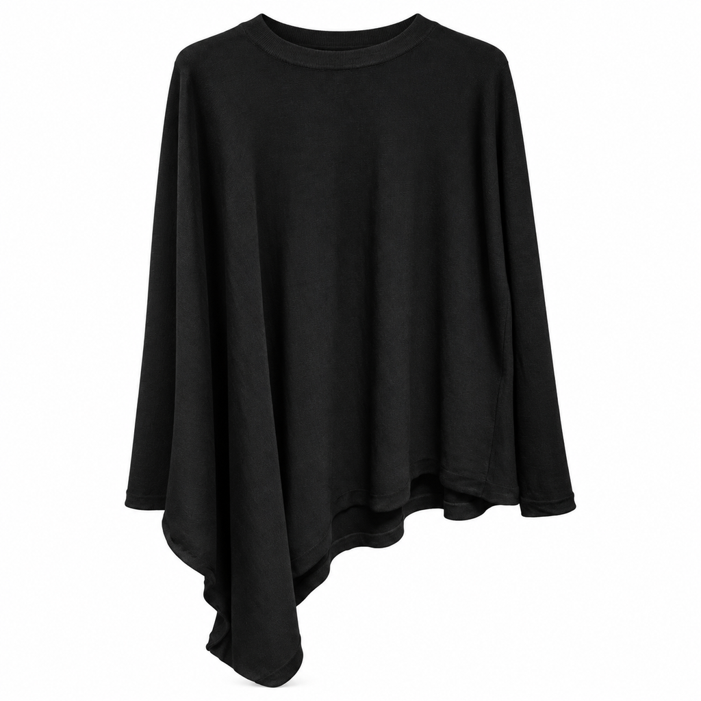 anna molinari Woman Crew Neck Asimmetrico Sweaters Black
