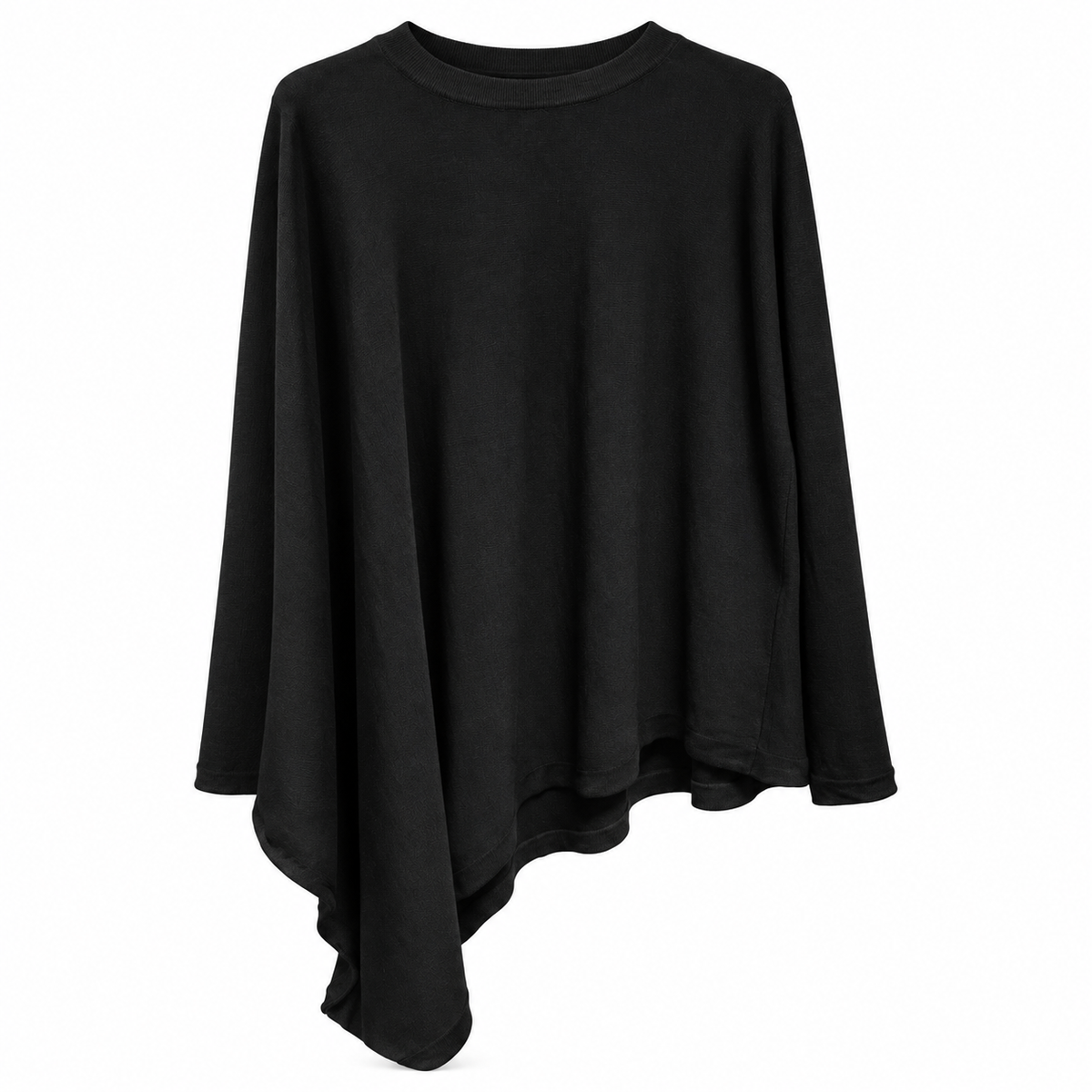 anna molinari Woman Crew Neck Asimmetrico Sweaters Black