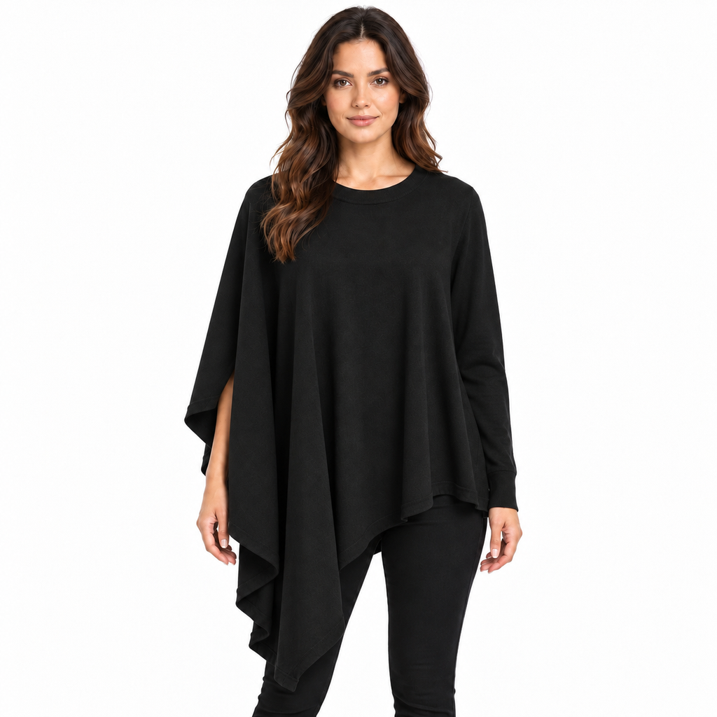anna molinari Woman Crew Neck Asimmetrico Sweaters Black