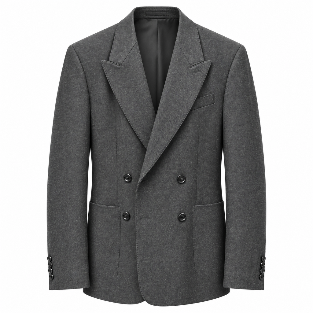 Dolce & Gabbana Man Jacket Double-Breasted Wool Grey