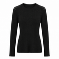 anna molinari Woman Crew Neck Long Coste Sweaters Black