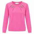 anna molinari Woman Knit Crew Neck Embroidered Pink