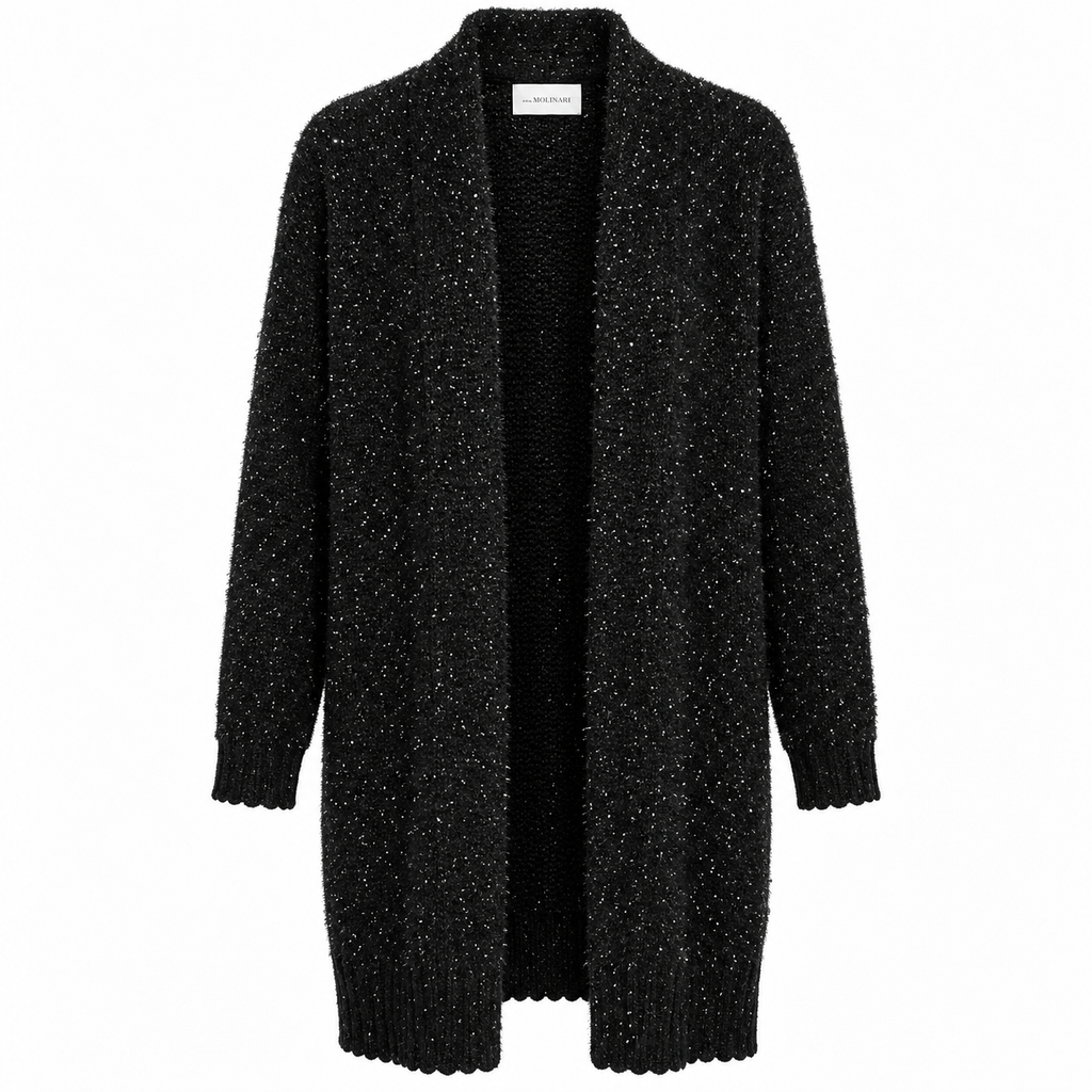 anna molinari Woman Cardigan Buclè Long Black