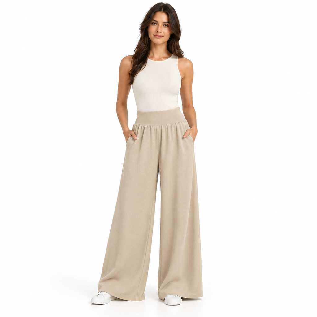 anna molinari Woman Trousers Wide Leg Beige